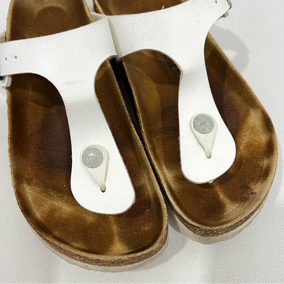 Birkenstock Gizeh Sandal White Leather Sandals Size 38 (US 7) - Picture 6 of 14